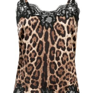 Dolce & Gabbana leopard-print satin camisole top