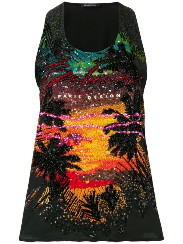 Balmain  sequin embellished tank top