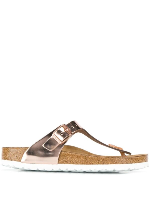 Birkenstock metallic thong strap sandals