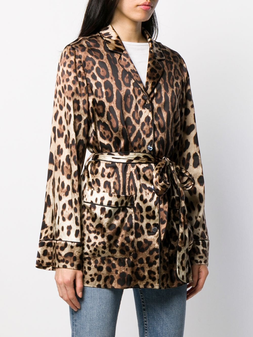 Dolce & Gabbana leopard-print belted pajama shirt - Image 3