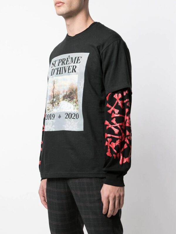 Supreme  D'Hiver print T-shirt - Image 3
