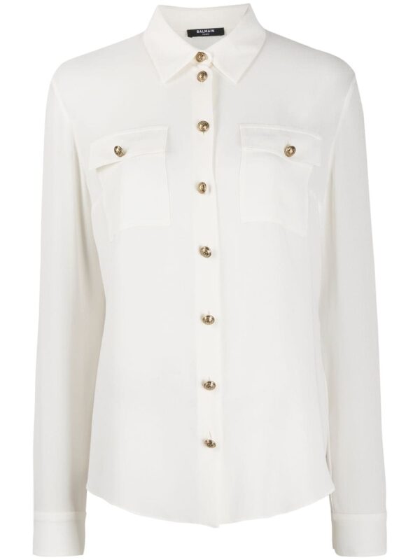 Balmain silk-georgette shirt
