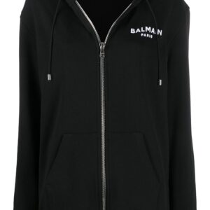 Balmain logo zipped hoodie