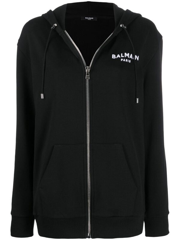 Balmain logo zipped hoodie