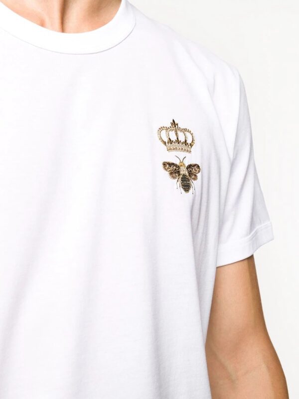 Dolce & Gabbana  bee crown embroidered T-shirt - Image 4