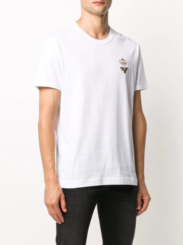 Dolce & Gabbana  bee crown embroidered T-shirt - Image 4