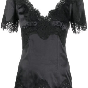 Dolce & Gabbana  lace-trim satin top