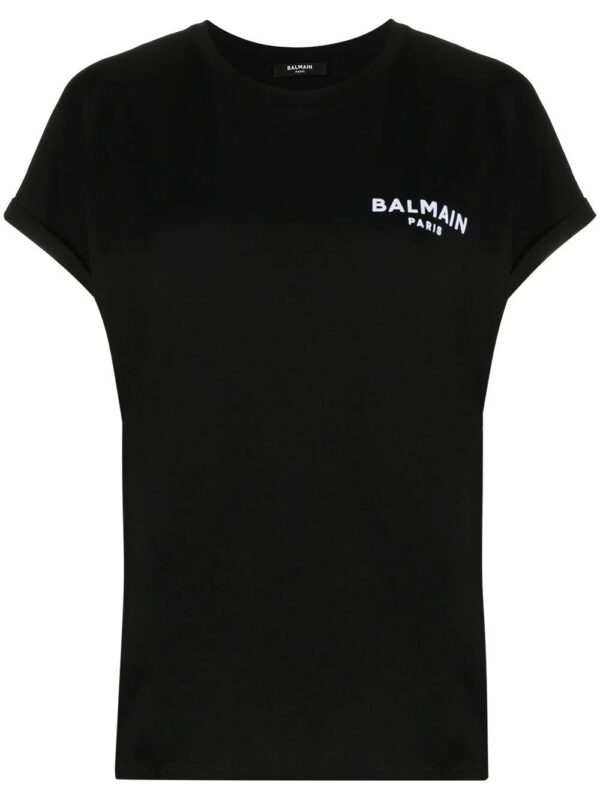 Balmain  small flocked logo T-shirt