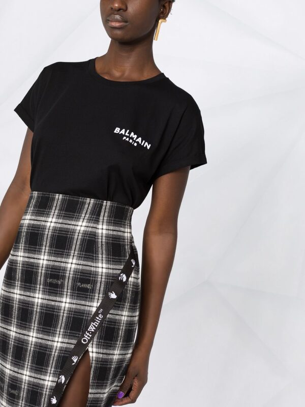Balmain small flocked logo T-shirt - Image 5