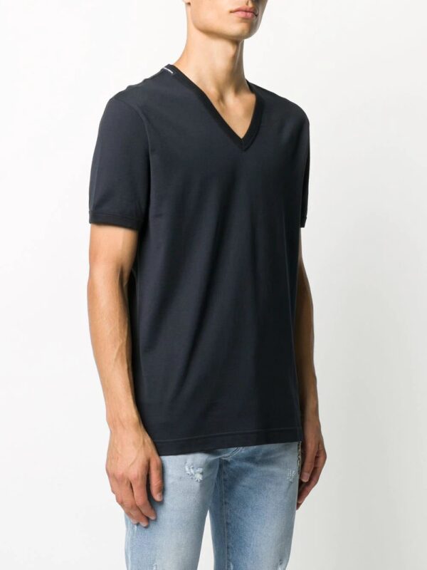 Dolce & Gabbana  logo label V-neck T-shirt - Image 3