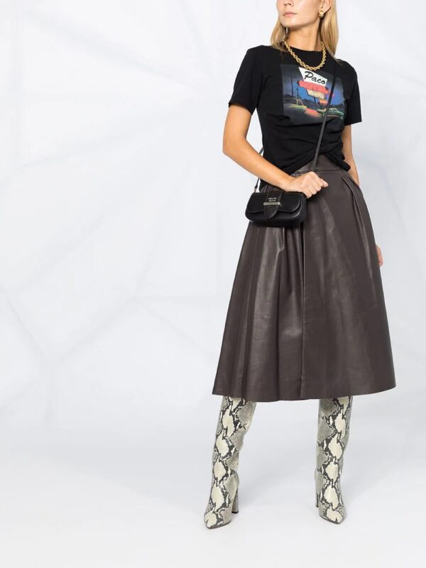 Dolce & Gabbana  pleat-detail leather skirt - Image 2