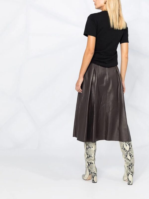 Dolce & Gabbana  pleat-detail leather skirt - Image 4