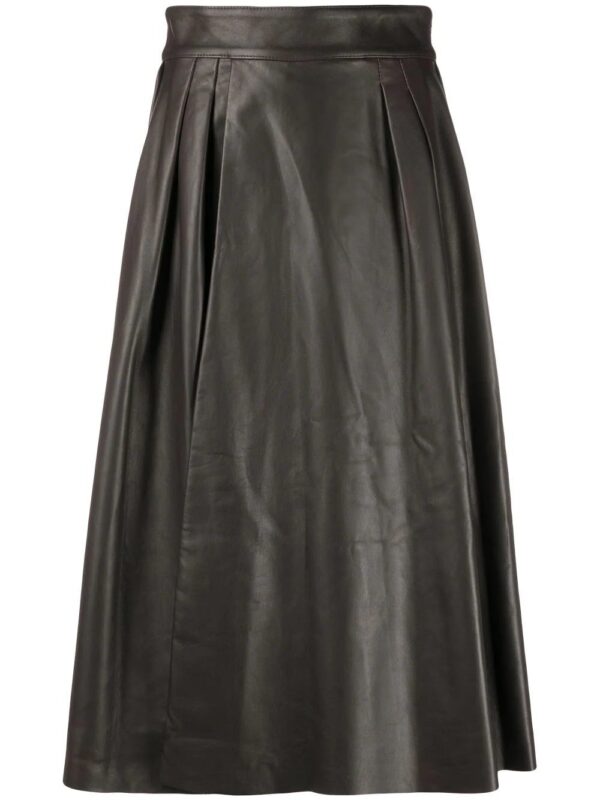 Dolce & Gabbana  pleat-detail leather skirt