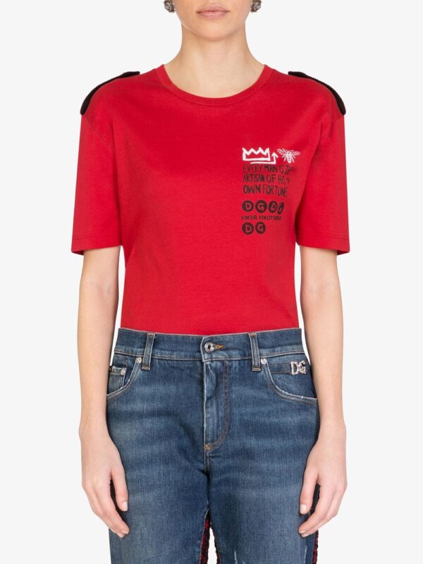 Dolce & Gabbana  epaulette jersey T-shirt - Image 3