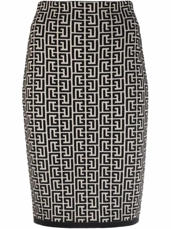 Balmain  monogram jacquard skirt