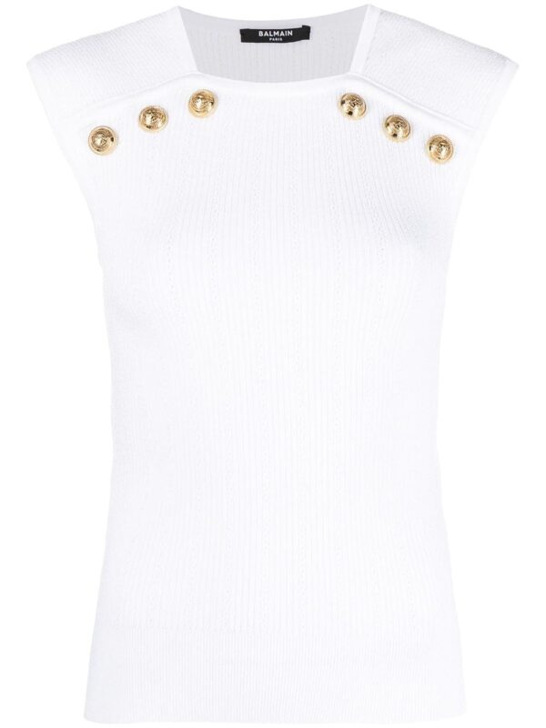 Balmain button-detail tank top