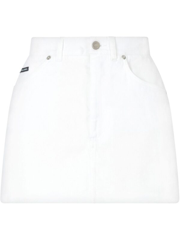 Dolce & Gabbana  logo-appliqué denim miniskirt