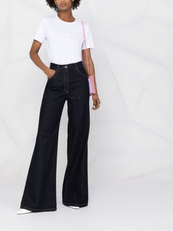 Balmain  flocked logo T-shirt - Image 2