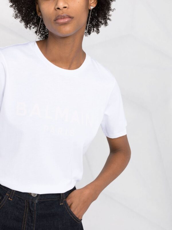 Balmain  flocked logo T-shirt - Image 3