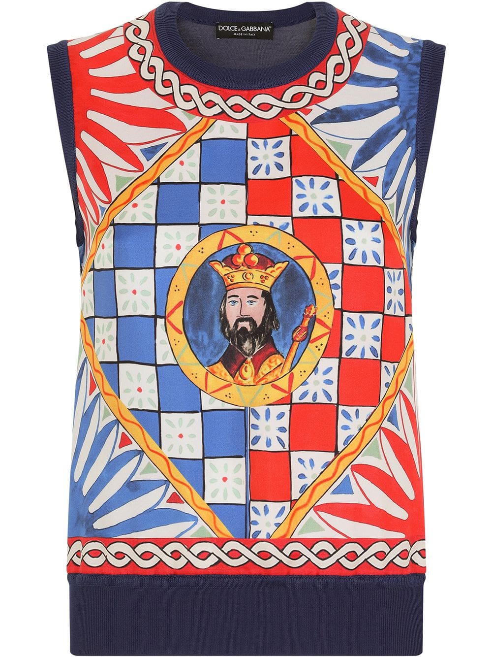 Dolce & Gabbana Carretto-print silk vest