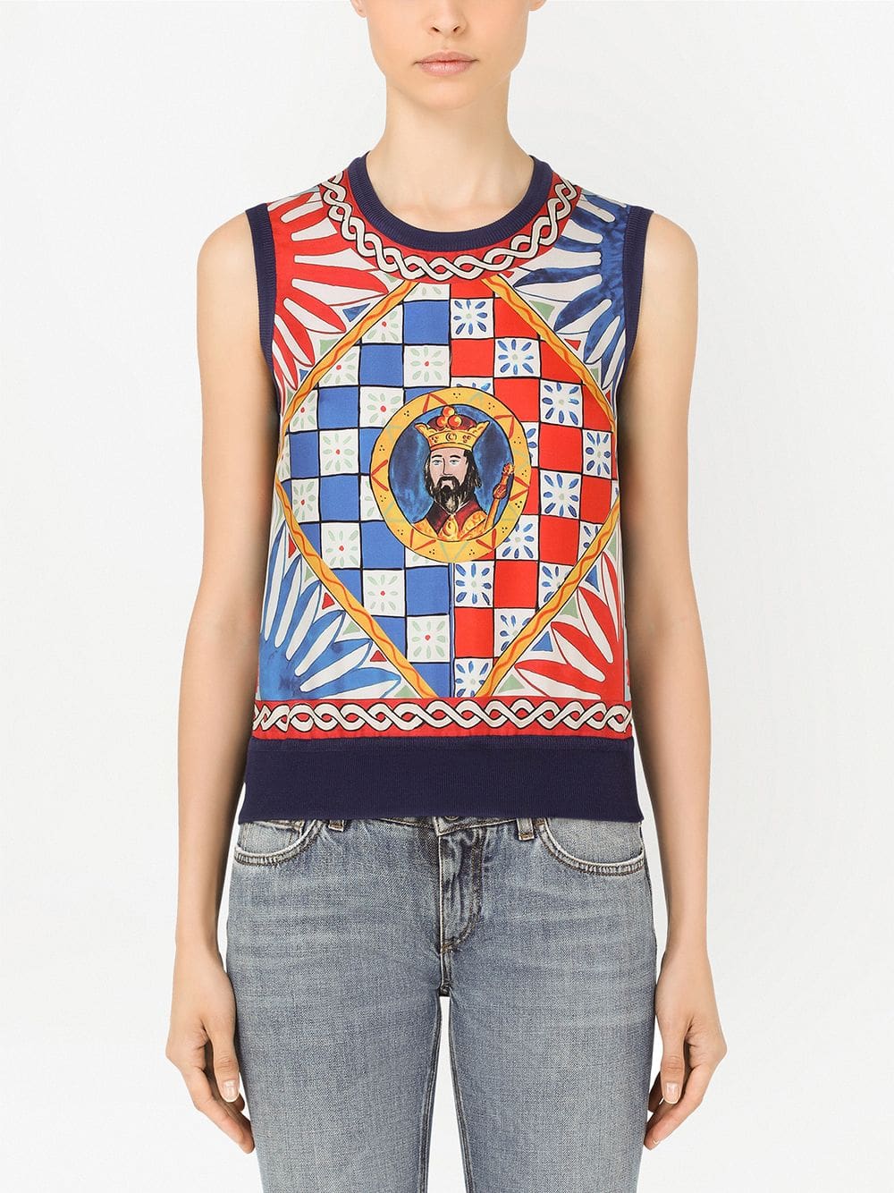 Dolce & Gabbana Carretto-print silk vest - Image 3