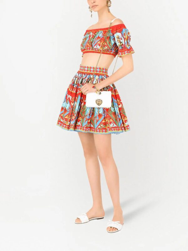 Dolce & Gabbana  graphic-print flared skirt - Image 2