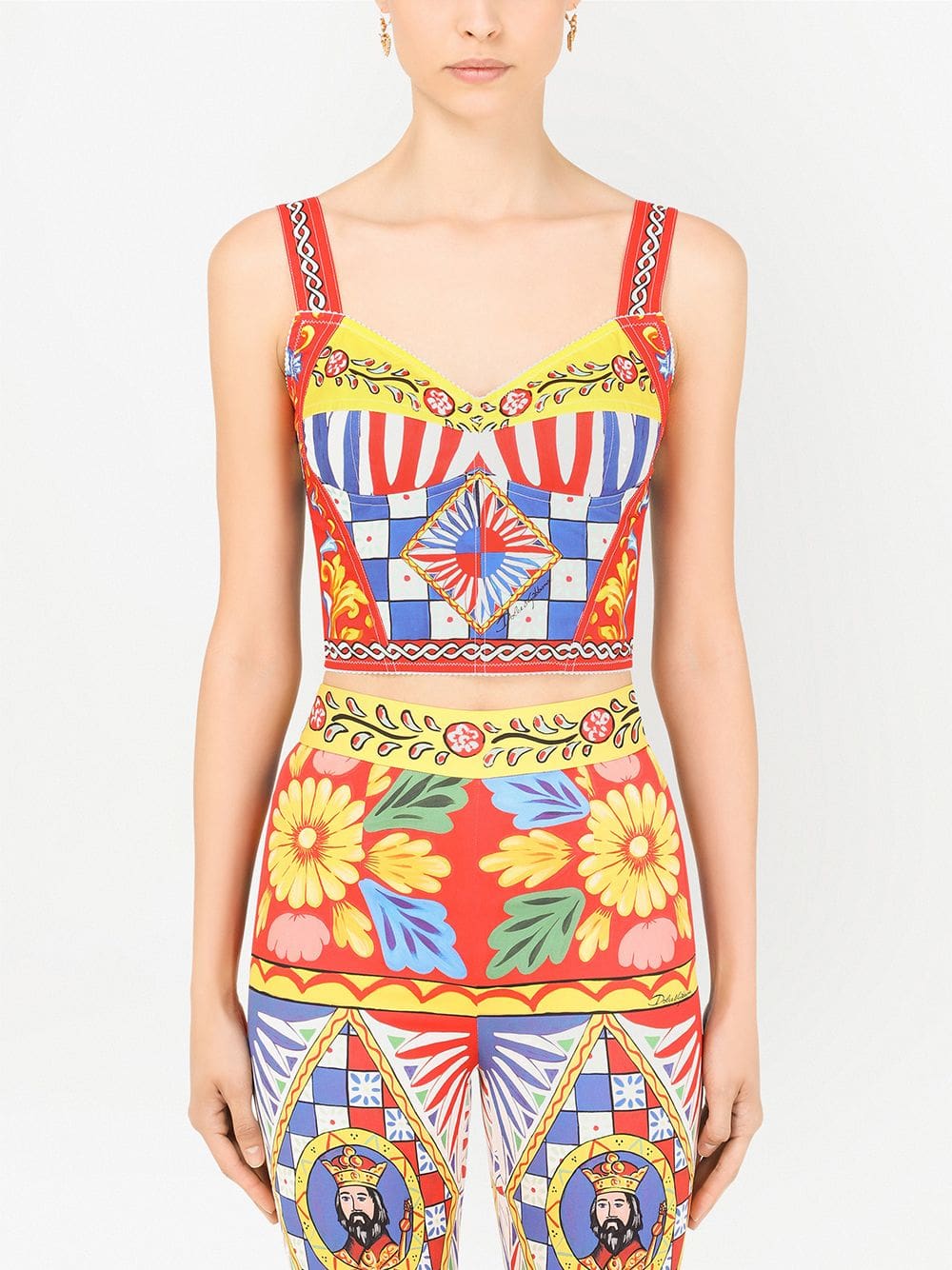 Dolce & Gabbana Carretto-print bustier top - Image 3
