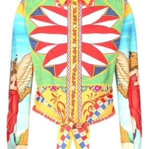 Dolce & Gabbana Carretto-print cropped shirt