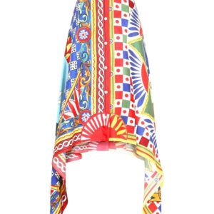 Dolce & Gabbana Carretto-print twill halterneck top