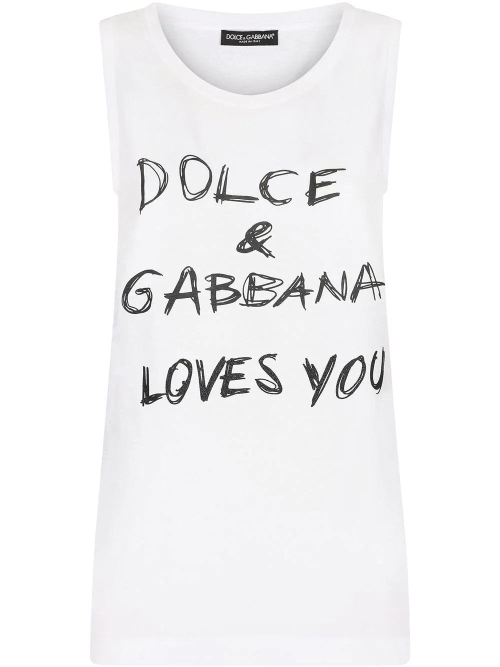 Dolce & Gabbana slogan-print sleeveless top