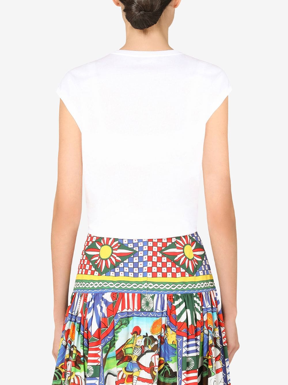 Dolce & Gabbana floral-appliqué logo crop top - Image 4