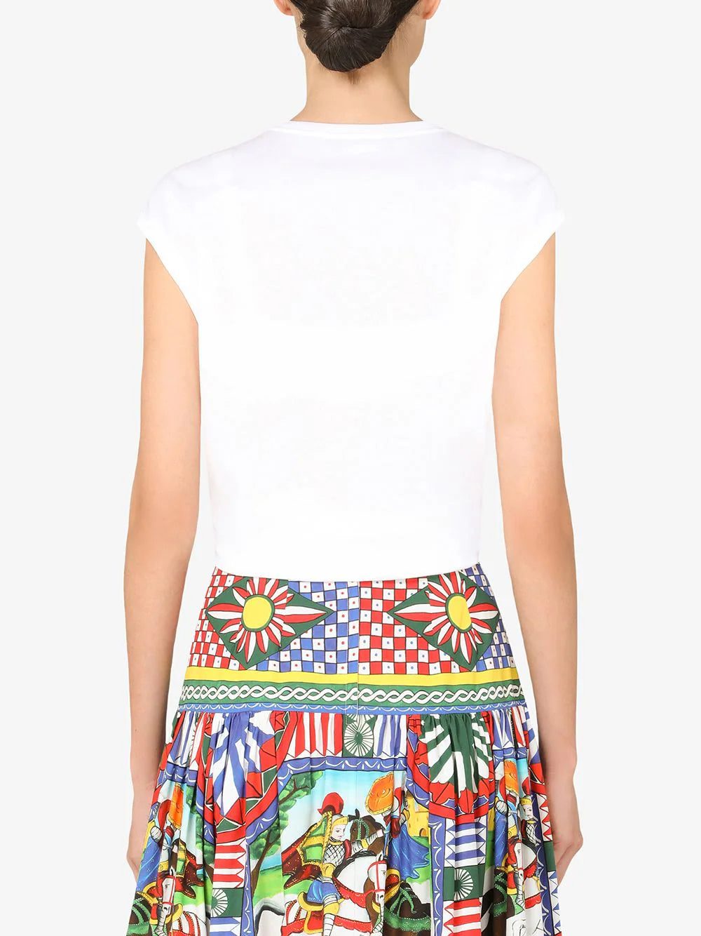 Dolce & Gabbana floral-appliqué logo crop top - Image 4