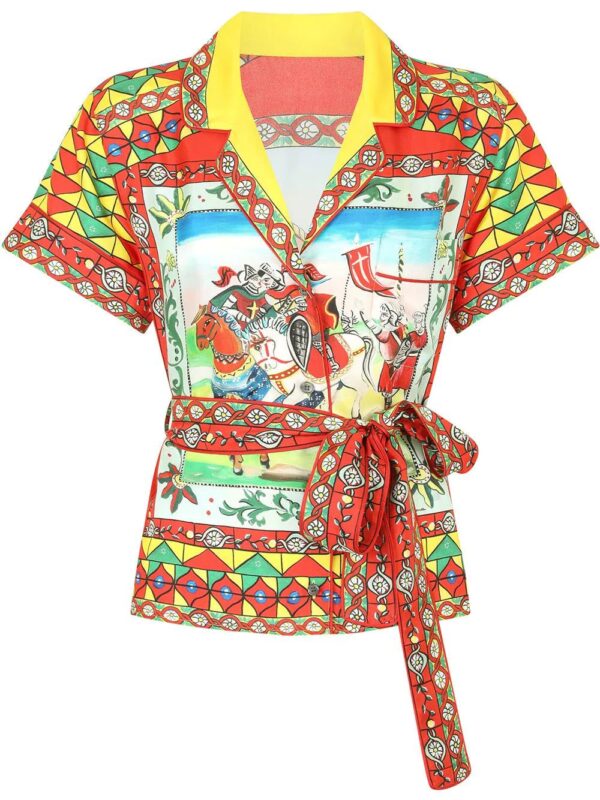 Dolce & Gabbana  graphic-print belted shirt