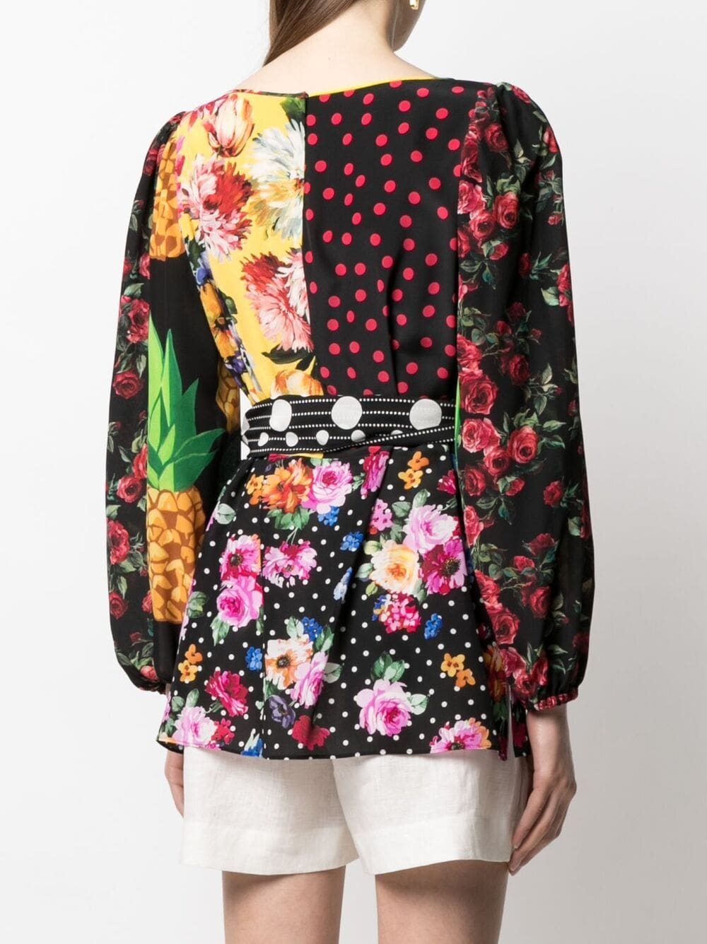 Dolce & Gabbana mix-print belted blouse - Image 4