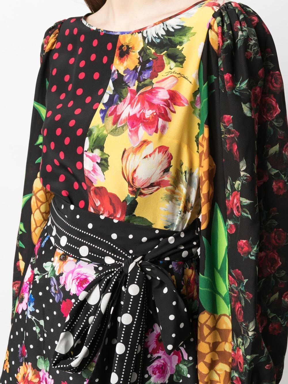 Dolce & Gabbana mix-print belted blouse - Image 5