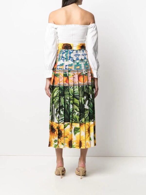 Dolce & Gabbana  mix-print pleated skirt - Image 4