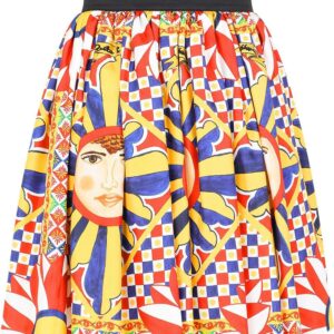 Dolce & Gabbana  graphic-print A-line silk skirt