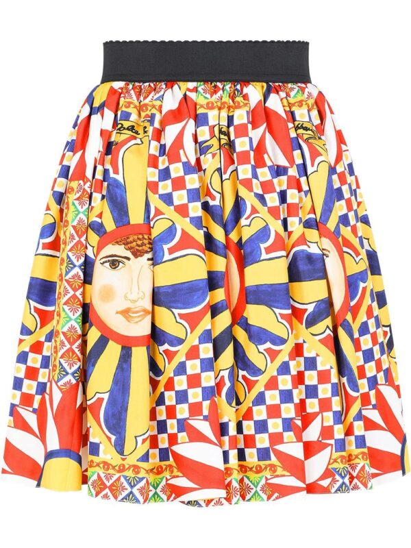 Dolce & Gabbana  graphic-print A-line silk skirt