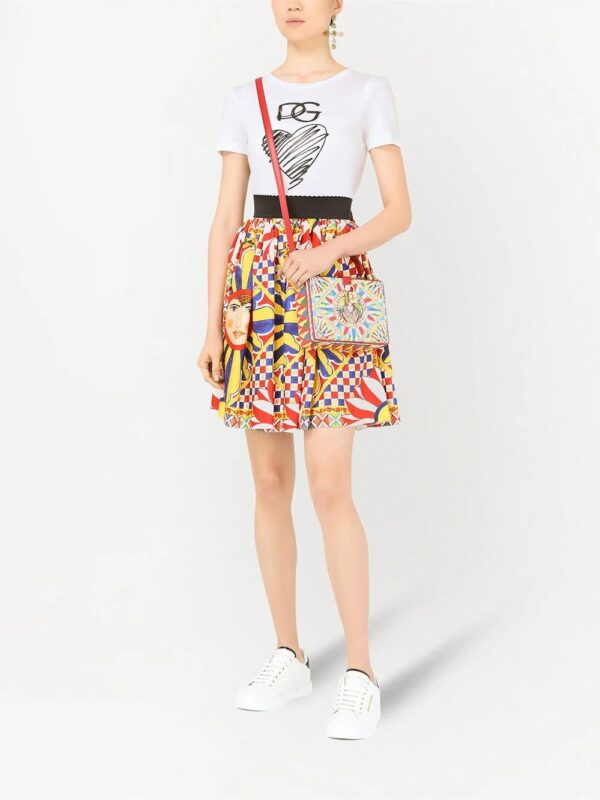 Dolce & Gabbana  graphic-print A-line silk skirt - Image 2