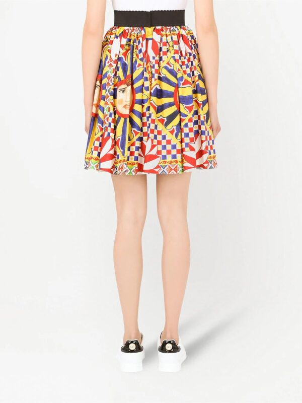 Dolce & Gabbana  graphic-print A-line silk skirt - Image 4