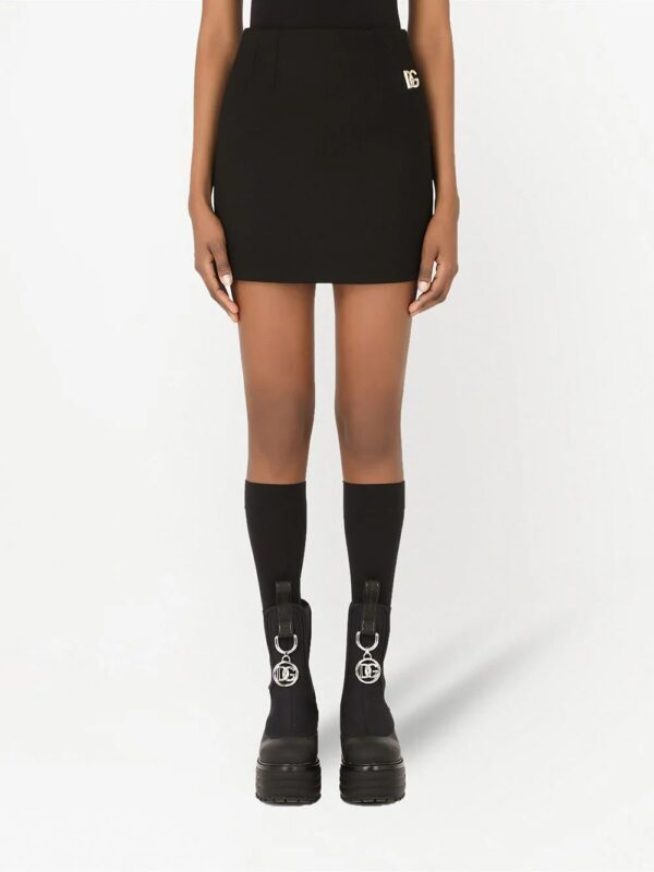 Dolce & Gabbana  logo-plaque pencil mini skirt - Image 3