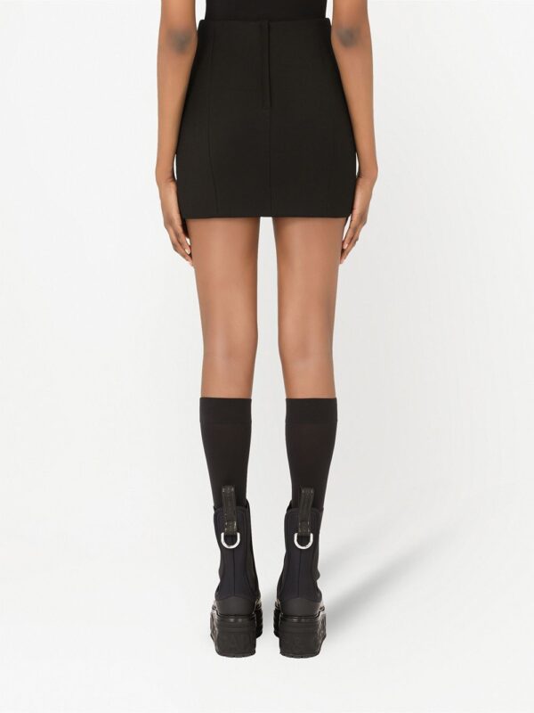 Dolce & Gabbana  logo-appliqué double crepe miniskirt - Image 4