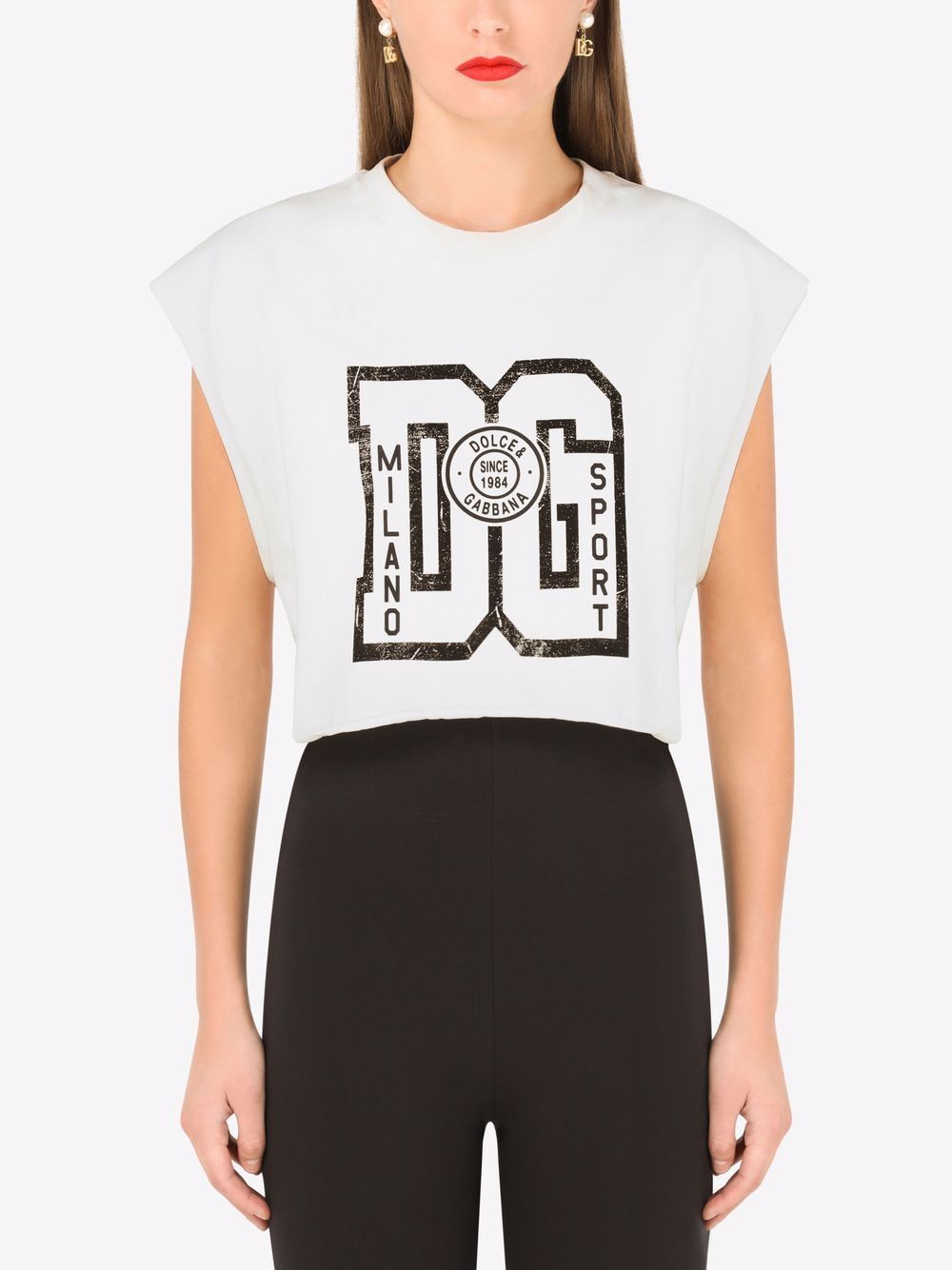 Dolce & Gabbana logo-print cropped T-shirt - Image 3