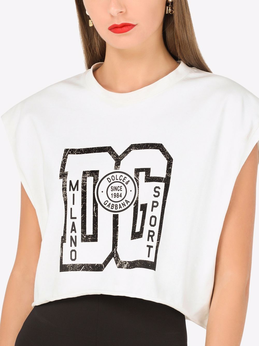Dolce & Gabbana logo-print cropped T-shirt - Image 5