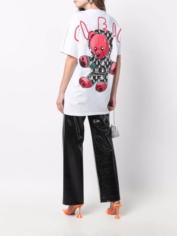 Philipp Plein  cheque-print round neck T-shirt - Image 3