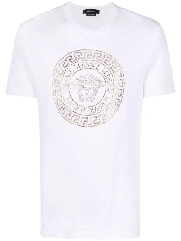Versace  Medusa crystal-embellished short-sleeve T-shirt