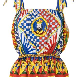 Dolce & Gabbana Carretto print peplum blouse