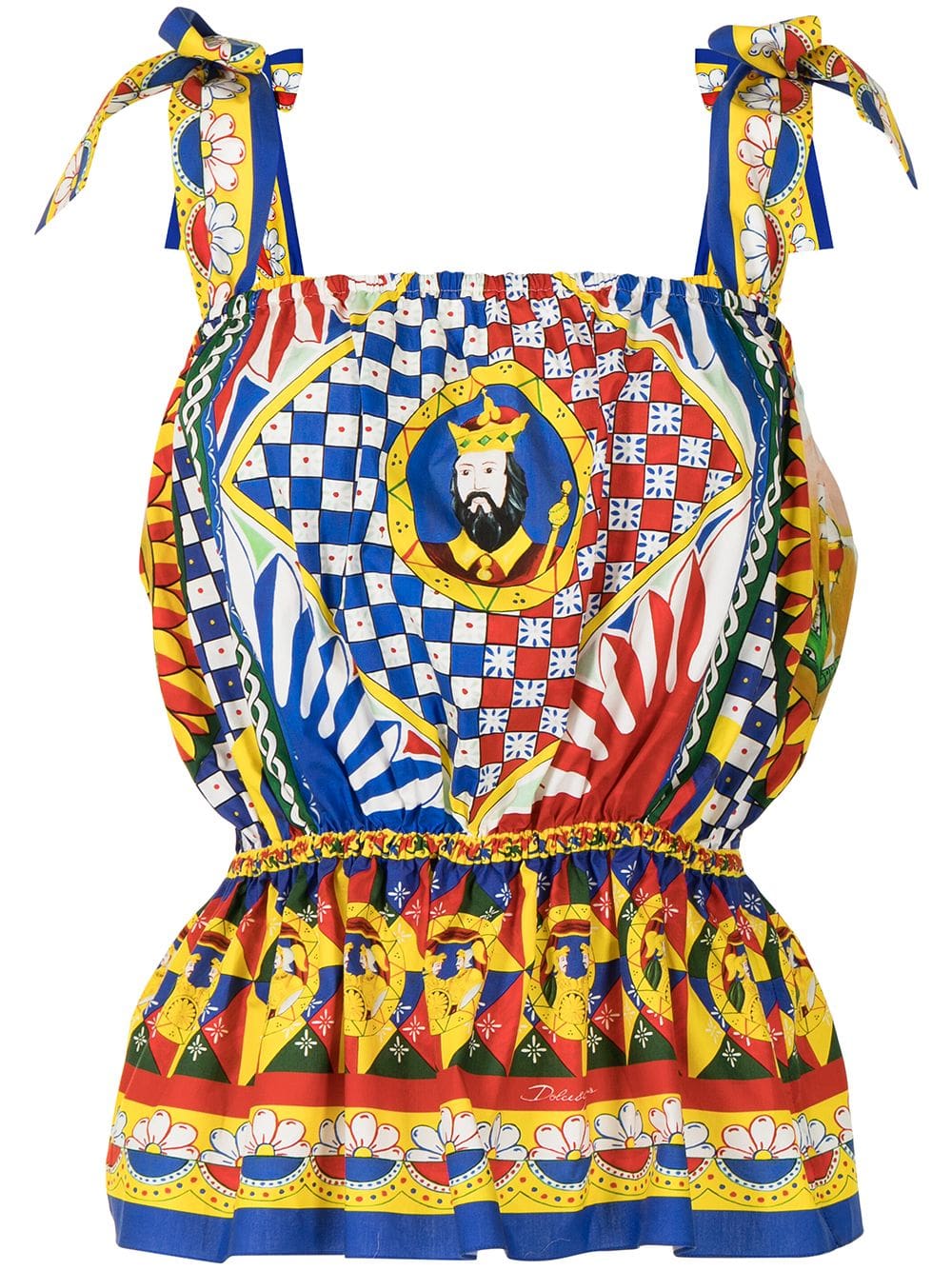 Dolce & Gabbana Carretto print peplum blouse