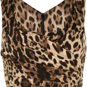 Dolce & Gabbana  leopard-print draped crop top
