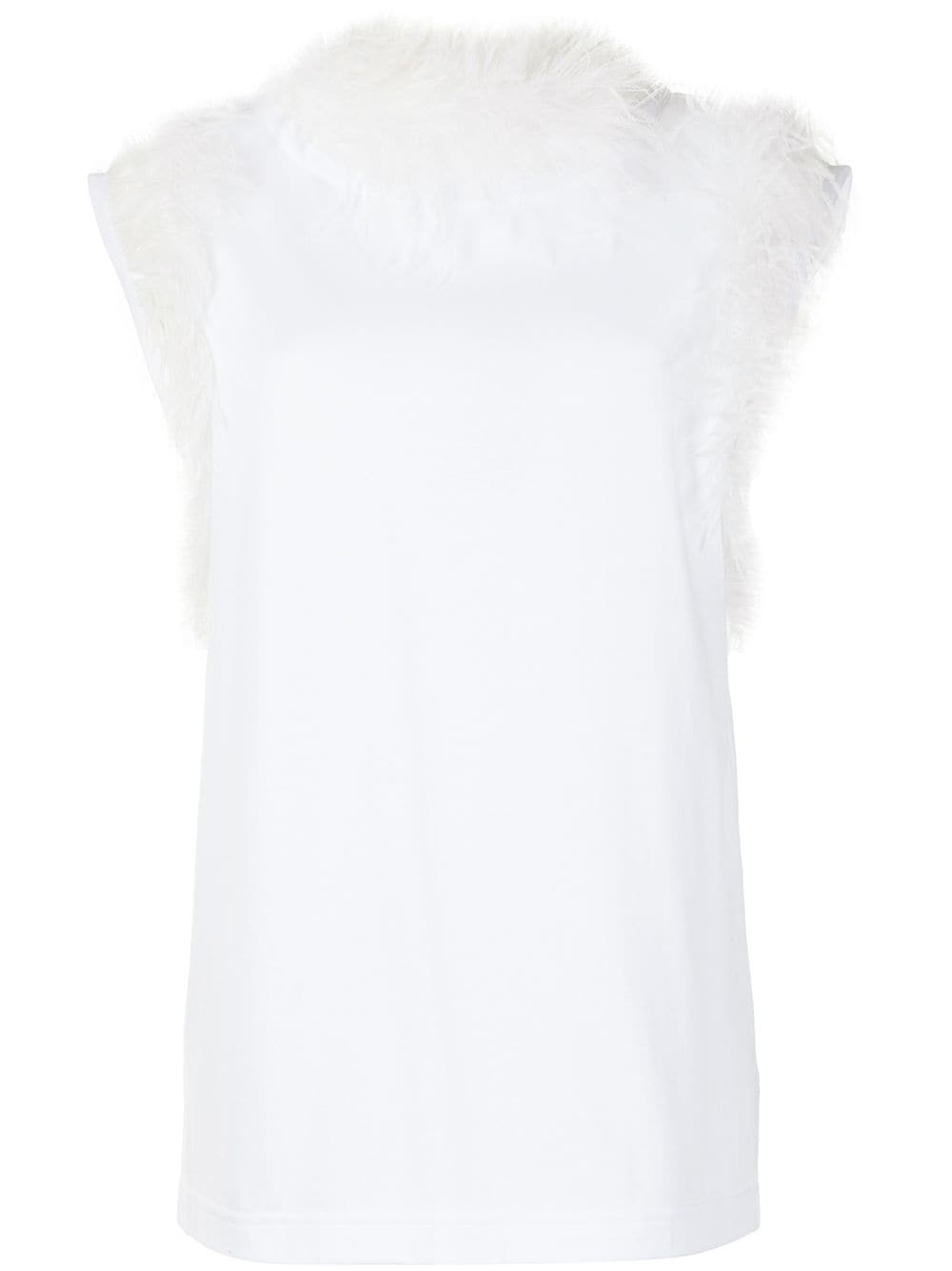 Dolce & Gabbana ostrich feather-trim blouse